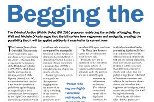 ‘Begging the Question’, Law Gazette, November 2010